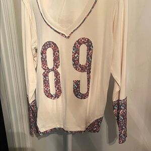 POL Cream Floral Number Long Sleeve Top